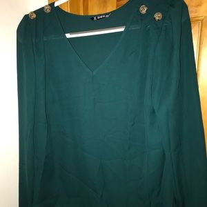 Green Long Sleeve Blouse